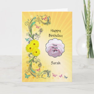 Yellow daisis Foto Card zum Geburtstag Karte