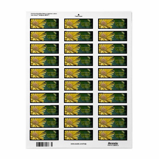 Yellow Daisy Address Labels (Vorne)