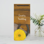 Yellow Daisy and Horseshoe Western Wedding Program Programm (Stehend Vorderseite)