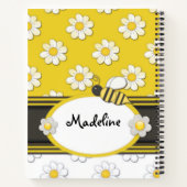 Yellow Daisy Bee Spiral Notebook Notizblock (Rückseite)