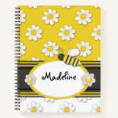 Yellow Daisy Bee Spiral Notebook Notizblock (Vorderseite)