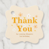 Yellow Daisy Birthday Danke Geschenkanhänger (Vorderseite)