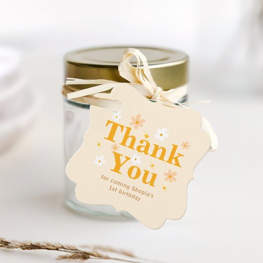 Yellow Daisy Birthday Danke Geschenkanhänger