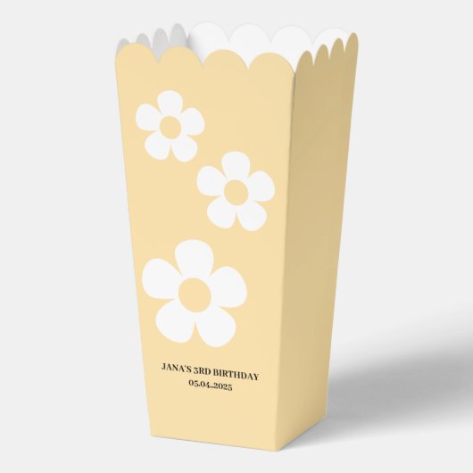 Yellow Daisy Birthday | Elegant Popcorn Geschenkschachtel (Rückseite)