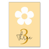 Yellow Daisy Birthday | Elegantes florales Party Tischnummer (Rückseite)
