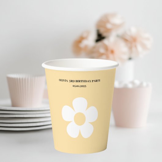 Yellow Daisy Birthday Party | Party Pappbecher