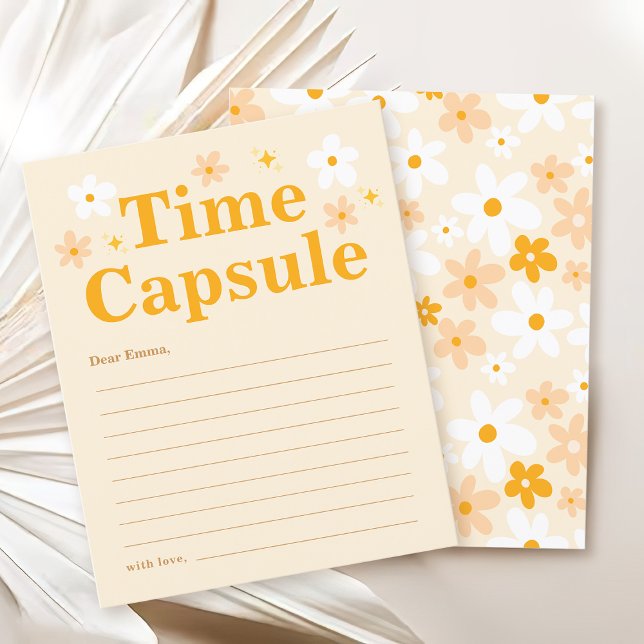 Yellow Daisy Birthday Time Capsul Party Game Card (Von Creator hochgeladen)