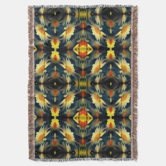 Yellow Daisy Blume Abstrakt Decke (Vorderseite Vertikal)