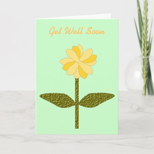 Yellow Daisy Blume Custom Get Well Card Karte (Vorderseite)