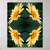 Yellow Daisy Blume Nah Up Mirror Abstrakt Poster (Vorne)