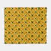 Yellow Daisy Blume Nattern Pattern Fleecedecke (Vorderseite (Horizontal))