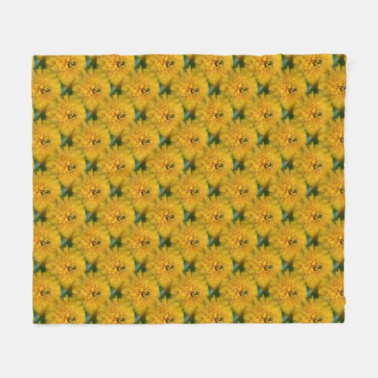 Yellow Daisy Blume Nattern Pattern Fleecedecke (Vorderseite (Horizontal))