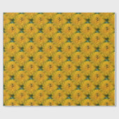 Yellow Daisy Blume Nattern Pattern Geschenkpapier (Flach)