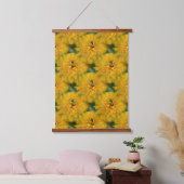 Yellow Daisy Blume Nattern Pattern Wandteppich Mit Holzrahmen (Schlafzimmer)