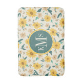 Yellow Daisy Blume Pattern Badematte (Vorderseite Vertikal)