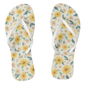 Yellow Daisy Blume Pattern Badesandalen (Fußbett)