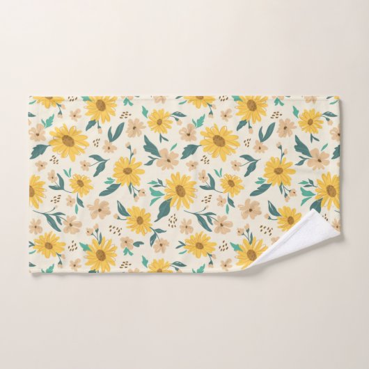 Yellow Daisy Blume Pattern Badhandtuch Set (Handtuch)