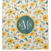 Yellow Daisy Blume Pattern Duschvorhang (Vorderseite)