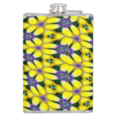 Yellow Daisy Blume Pattern Flachmann (Rückseite)