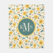 Yellow Daisy Blume Pattern Fleecedecke (Vorderseite)