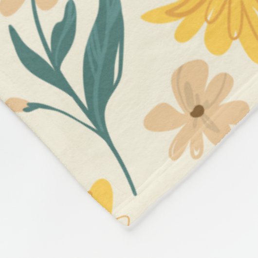 Yellow Daisy Blume Pattern Fleecedecke (Ecke)