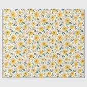 Yellow Daisy Blume Pattern Geschenkpapier (Flach)