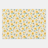 Yellow Daisy Blume Pattern Geschenkpapier Set (Vorderseite 3)