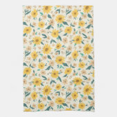 Yellow Daisy Blume Pattern Geschirrtuch (Vertikal)