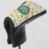Yellow Daisy Blume Pattern Golf Headcover (3/4 Vorderseite)