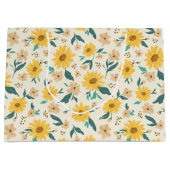 Yellow Daisy Blume Pattern Große Geschenktüte (Vorderseite)