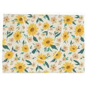 Yellow Daisy Blume Pattern Große Geschenktüte (Rückseite)