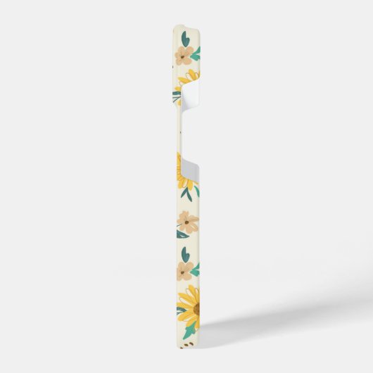 Yellow Daisy Blume Pattern iPhone Hülle (Linke Seite)