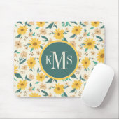Yellow Daisy Blume Pattern Mousepad (Mit Mouse)