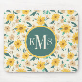 Yellow Daisy Blume Pattern Mousepad (Vorne)