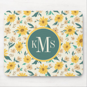 Yellow Daisy Blume Pattern Mousepad
