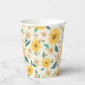 Yellow Daisy Blume Pattern Pappbecher (Rückseite)