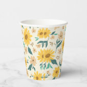 Yellow Daisy Blume Pattern Pappbecher (Rechts)