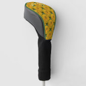Yellow Daisy Blume Pattern Personalisiert Golf Headcover (angewinkelt)