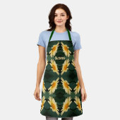 Yellow Daisy Blume Pattern Personalisiert Schürze (Getragen)