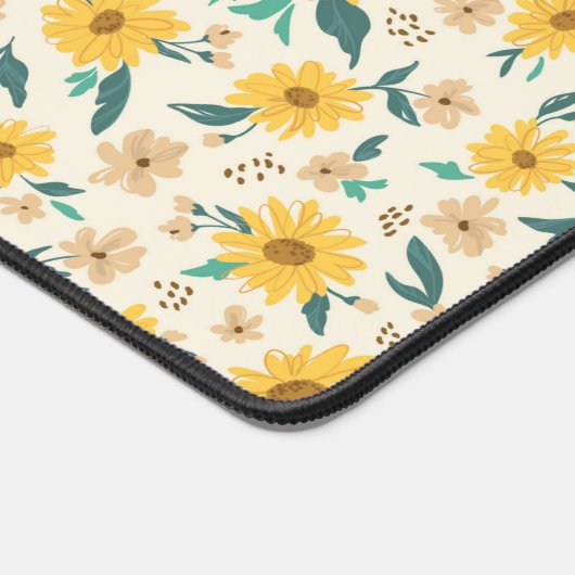 Yellow Daisy Blume Pattern Schreibtischunterlage (Ecke)