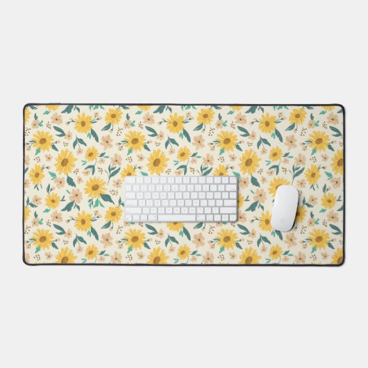 Yellow Daisy Blume Pattern Schreibtischunterlage (Tastatur & Maus)