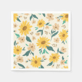 Yellow Daisy Blume Pattern Serviette (Vorderseite)