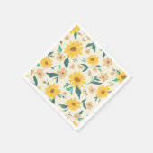 Yellow Daisy Blume Pattern Serviette (Ecke)