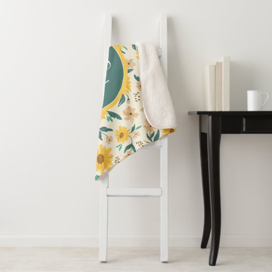 Yellow Daisy Blume Pattern Sherpadecke (Beispiel)