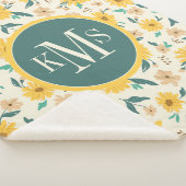 Yellow Daisy Blume Pattern Sherpadecke (3/4)
