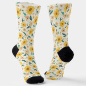 Yellow Daisy Blume Pattern Socken (Gewinkelt)