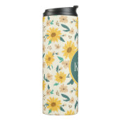 Yellow Daisy Blume Pattern Thermosbecher (Nach links gedreht)