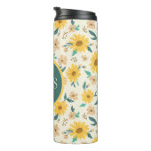 Yellow Daisy Blume Pattern Thermosbecher (Nach rechts gedreht)