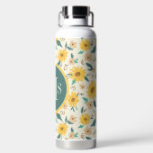 Yellow Daisy Blume Pattern Trinkflasche (Rückseite)
