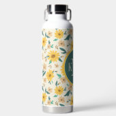 Yellow Daisy Blume Pattern Trinkflasche (Vorderseite)
